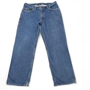 Duluth Trading Co 84011 Men’s Size Tag 38x32 Blue Denim Work Jeans Made In USA